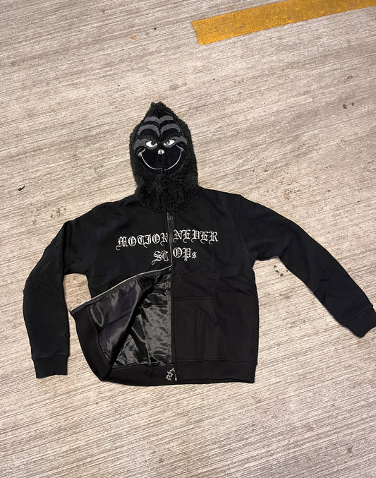 Black grinch {MOTION NEVER STOPs} zip up